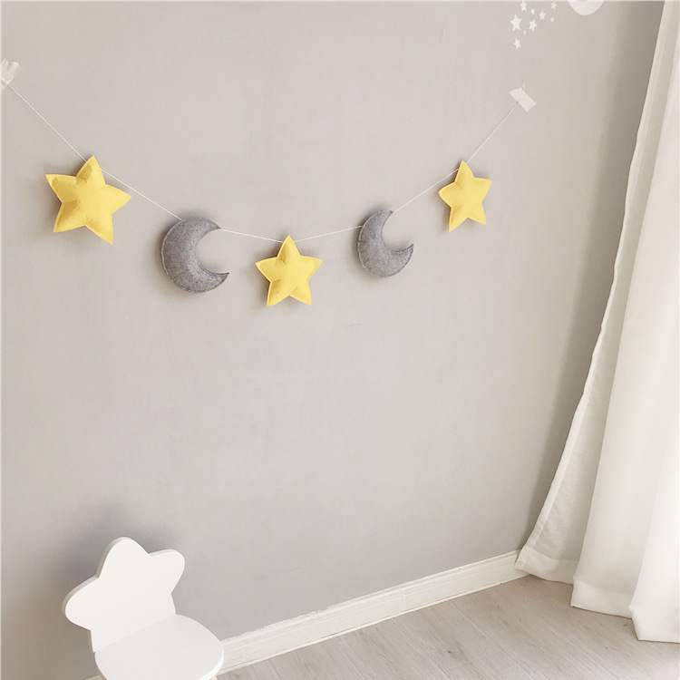 A generation of ins decoration Nordic style photography props hanging decorations children's room children's clothing store Star Moon decoration