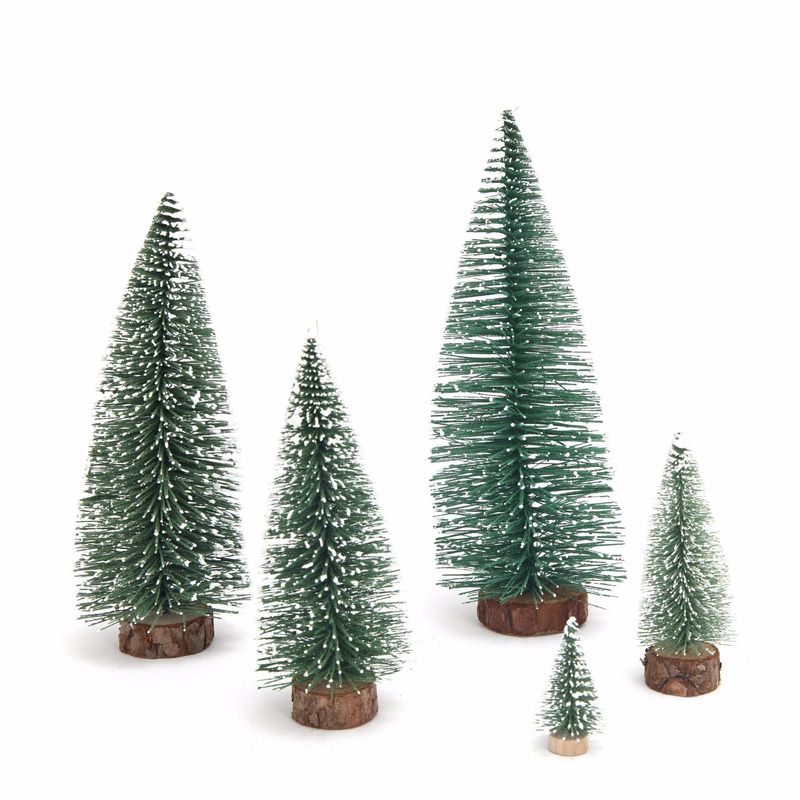 クリスマスのミニクリスマスツリーに白い雪松植毛デスクトップのショーウインドーがついているクリスマス装飾品3-30|undefined