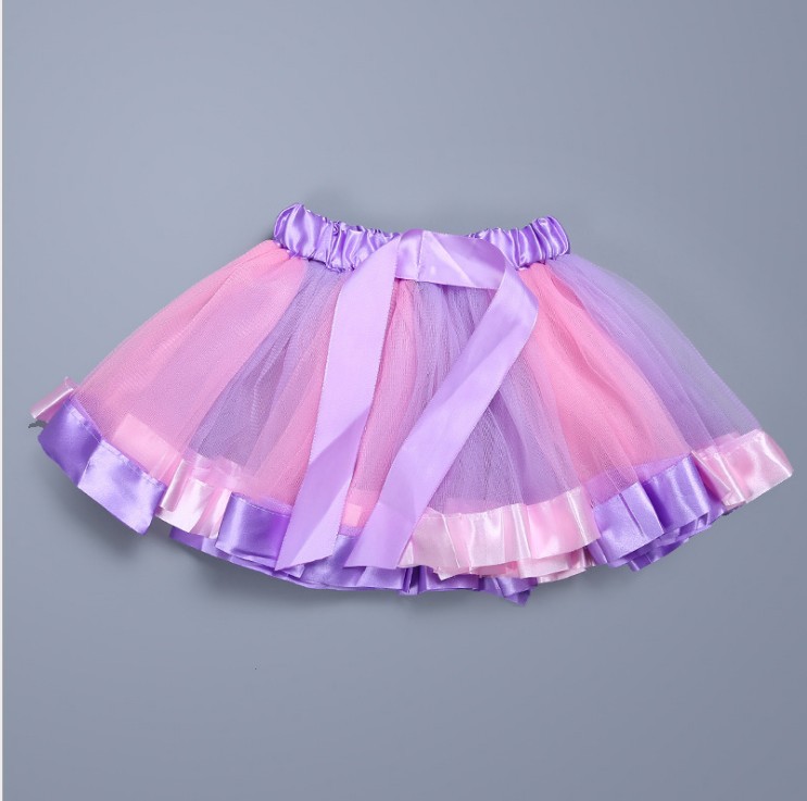 Foreign Trade Girl's Six Color TUTU Rainbow Skirt Children's Skirt Mesh Skirt AliExpress