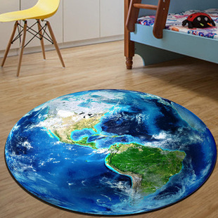 Creative earth round hallway study carpet living room coffee table bedroom computer chair room bedside bed mat