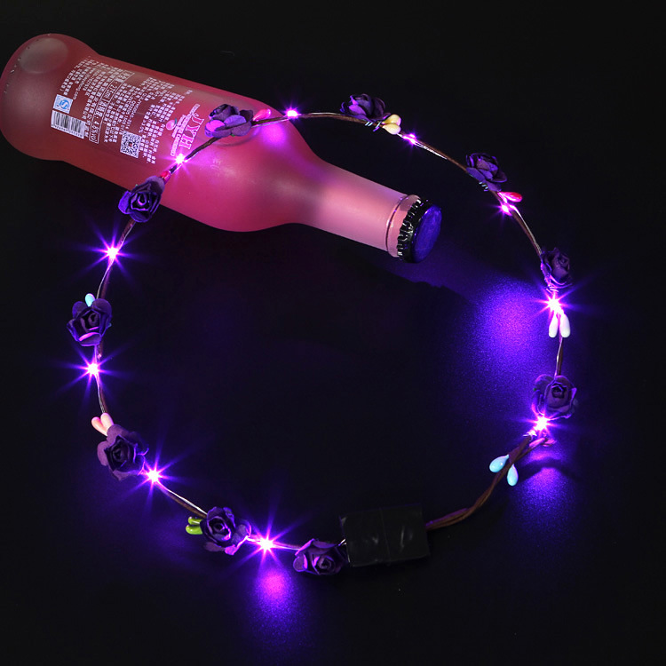 Ten lights glowing wreath hairband headdress bridal wreath children Princess tourist attractions hot sale with lights flashing wreath