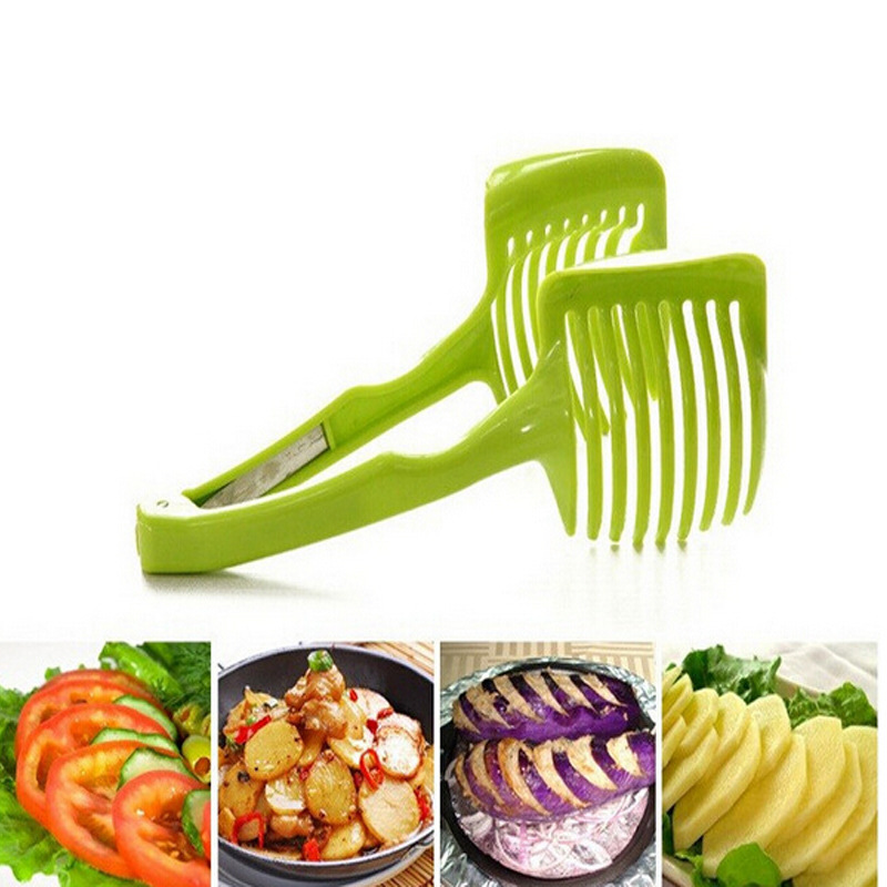 Lemon tomato slicer tomato egg etc round slicer green wholesale multifunctional food clip