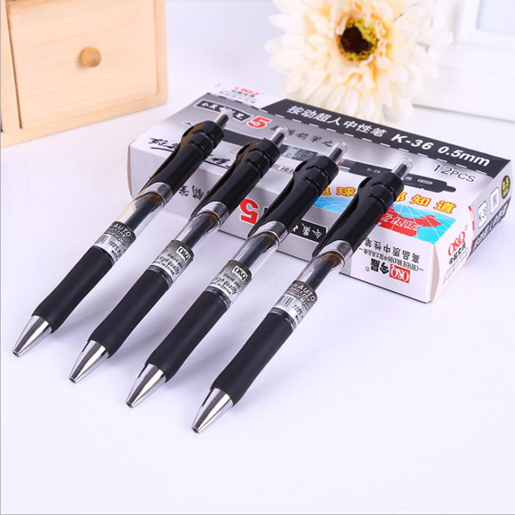 Office stationery press pen large capacity carbon bullet press gel pen 0.5 water pen wholesale signature pen