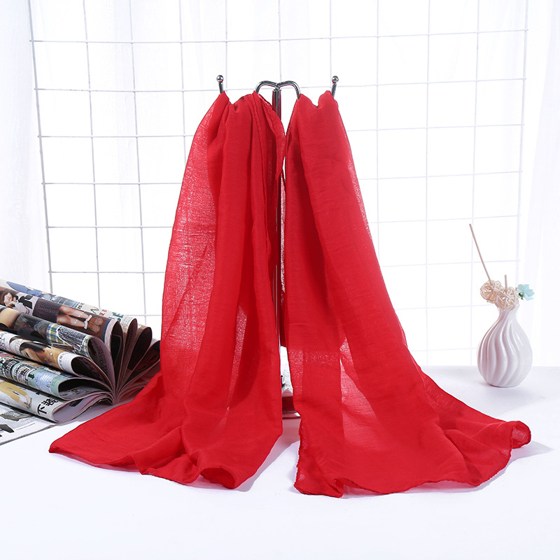2023 New Cotton and Linen Scarf Women's Cross-border Gift Cotton Scarf Women's Scarf Korean Style Shawl Accessories