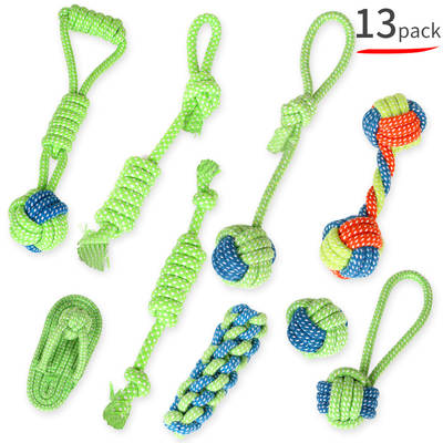 Amazon pet supplies dog cotton rope toy molar teeth cleaning dog bite rope combination suit wholesale