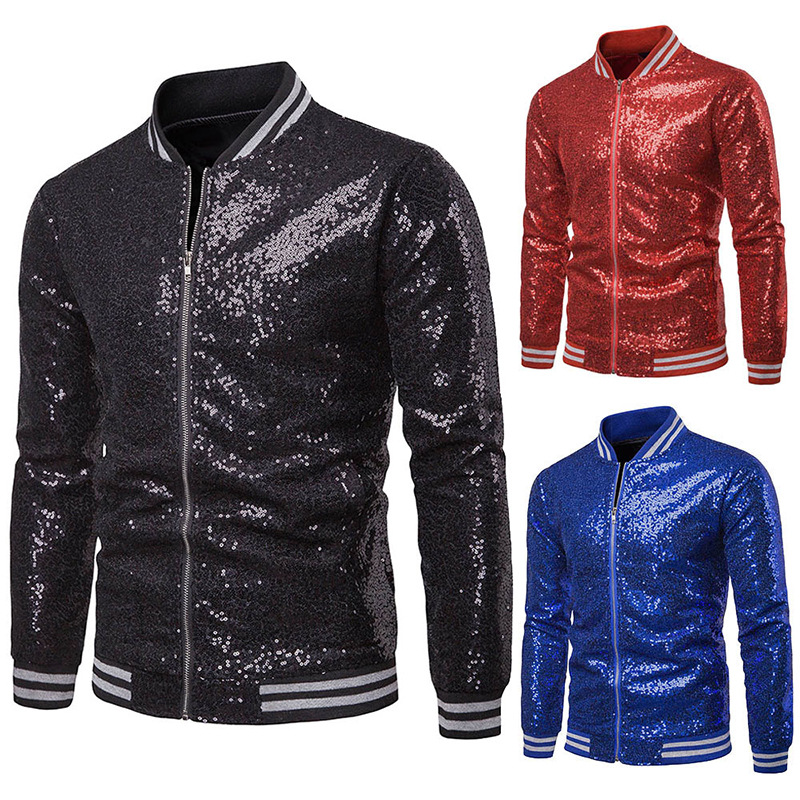 European and American Performance Dress Gold Sequin Suit Korean Suit Nightclub Men's Host MC Studio Jacket J27
