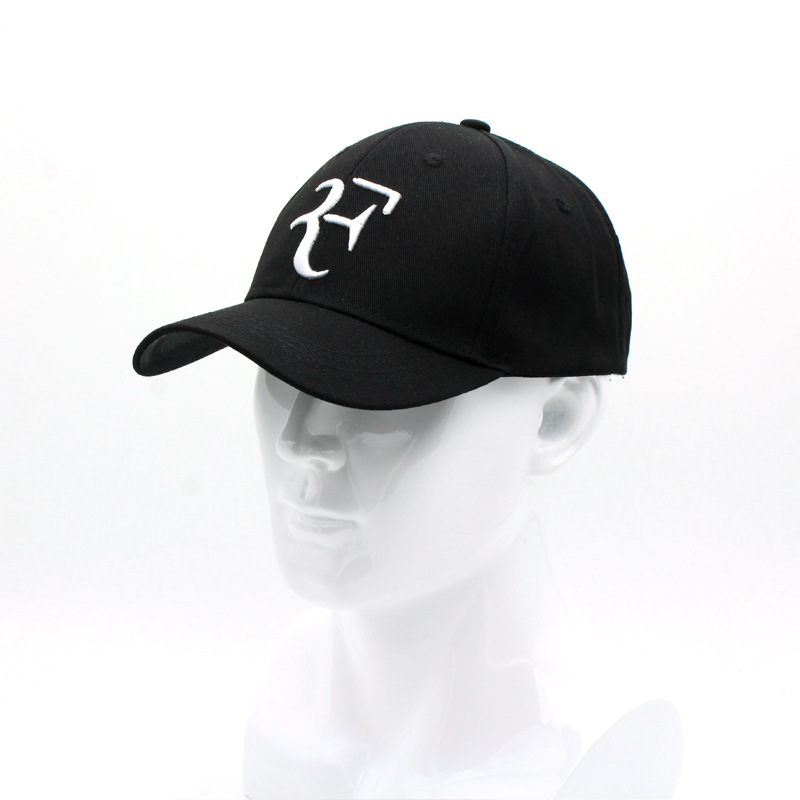 跨境帽子Ebay费德勒同款韩版百搭字母刺绣棒球帽户外遮阳帽男