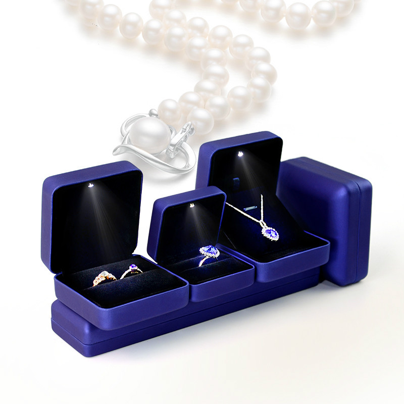 New creative wedding ring box LED light jewelry box luminous ring box pendant bracelet jewelry box packaging box