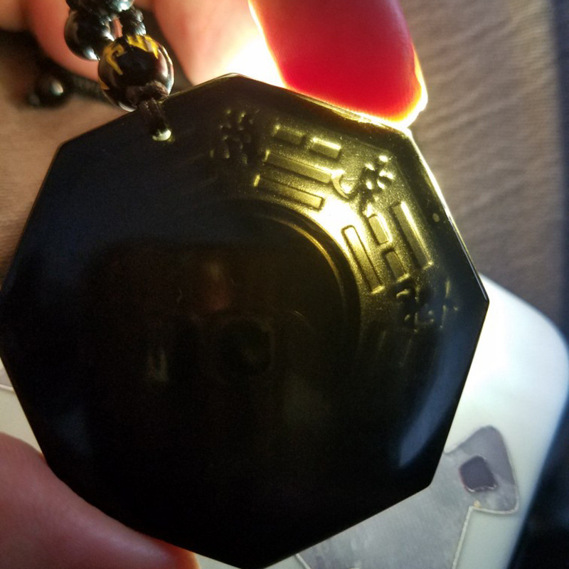 黒曜石乾坤八卦ペンダント車掛部品八卦彫刻黒耀太極八卦項ペンダントメーカー卸売り|undefined