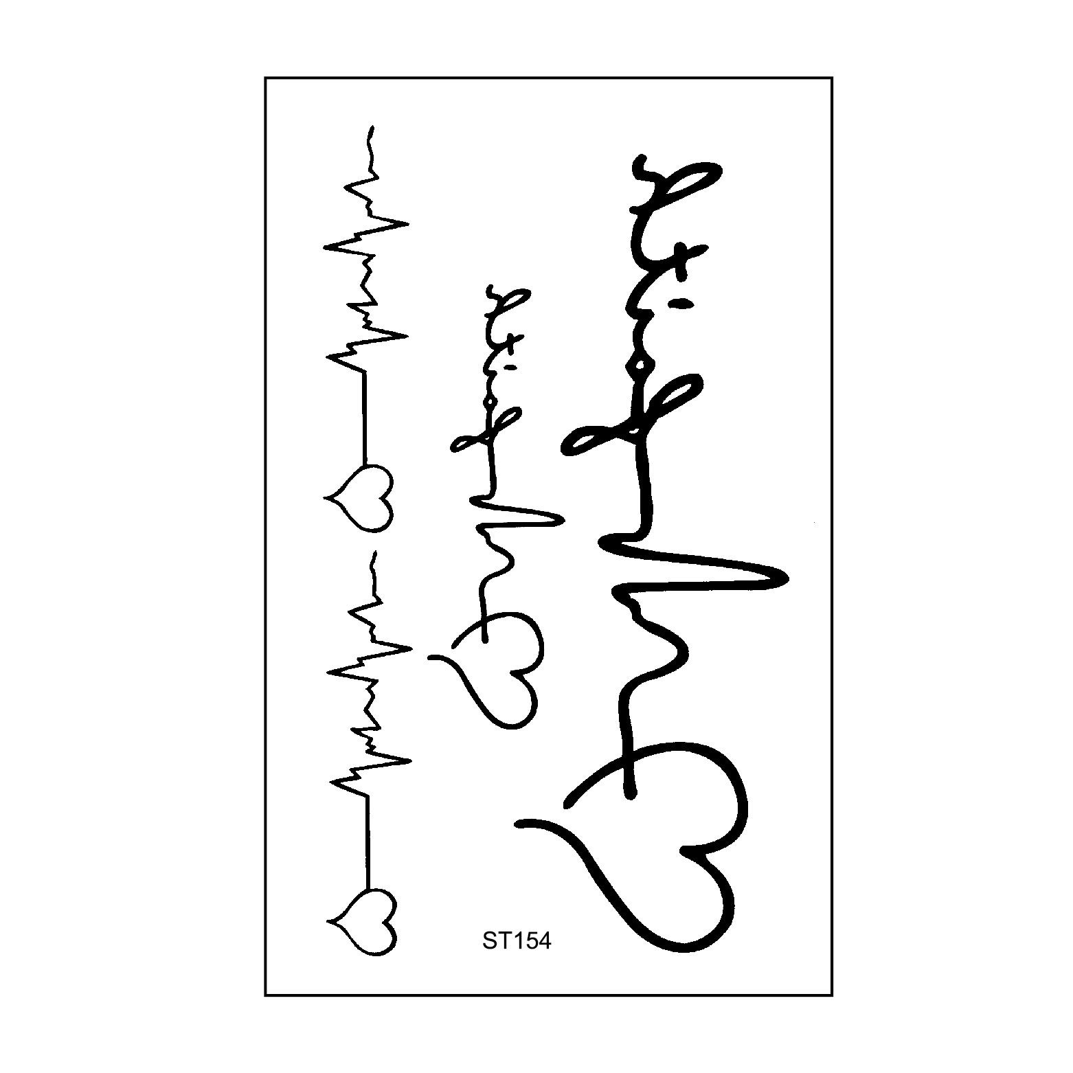 Factory wholesale stickers ECG tattoo stickers love ripple geometry spot love lasting quick turn tattoo stickers