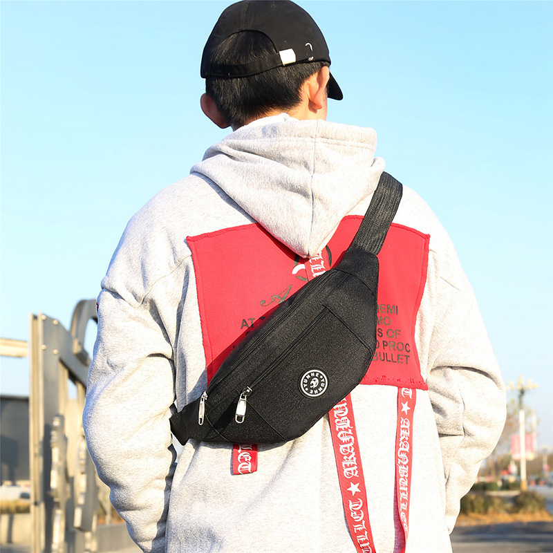 New Men's and Women's Waist Bag Korean Multi-purpose Single Shoulder Oblique Bag Water-repellent Oxford Cloth Chest Bag Outdoor Sports Mobile Phone Bag