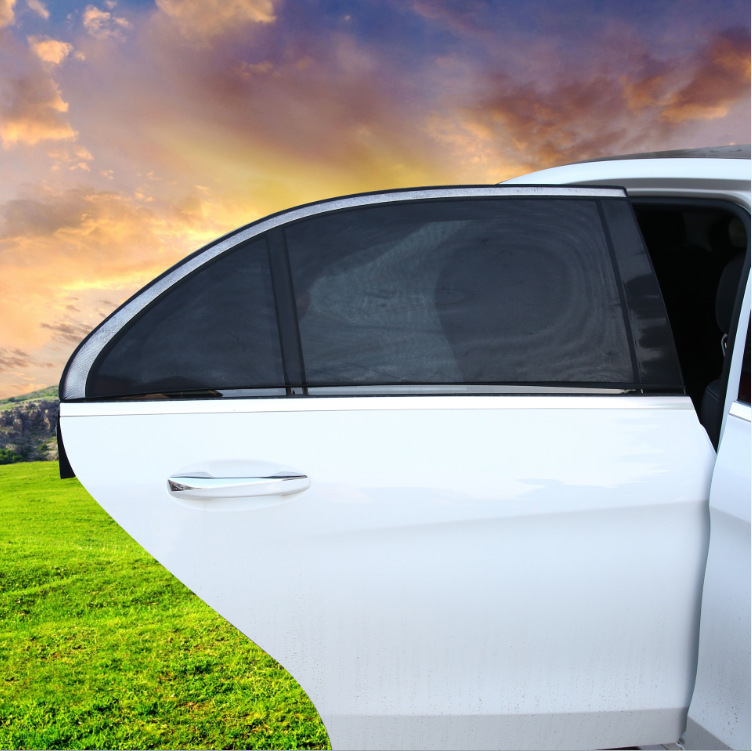 Car sunshade screen mesh four-piece car anti-mosquito curtain sunscreen side window mosquito net Universal
