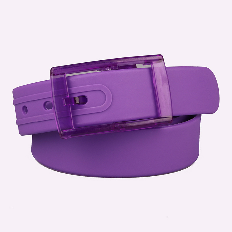 High Quality Silicone Belt Unisex Belt Plastic Buckle Candy Color Metal Free Fragrance Belt Wholesale
