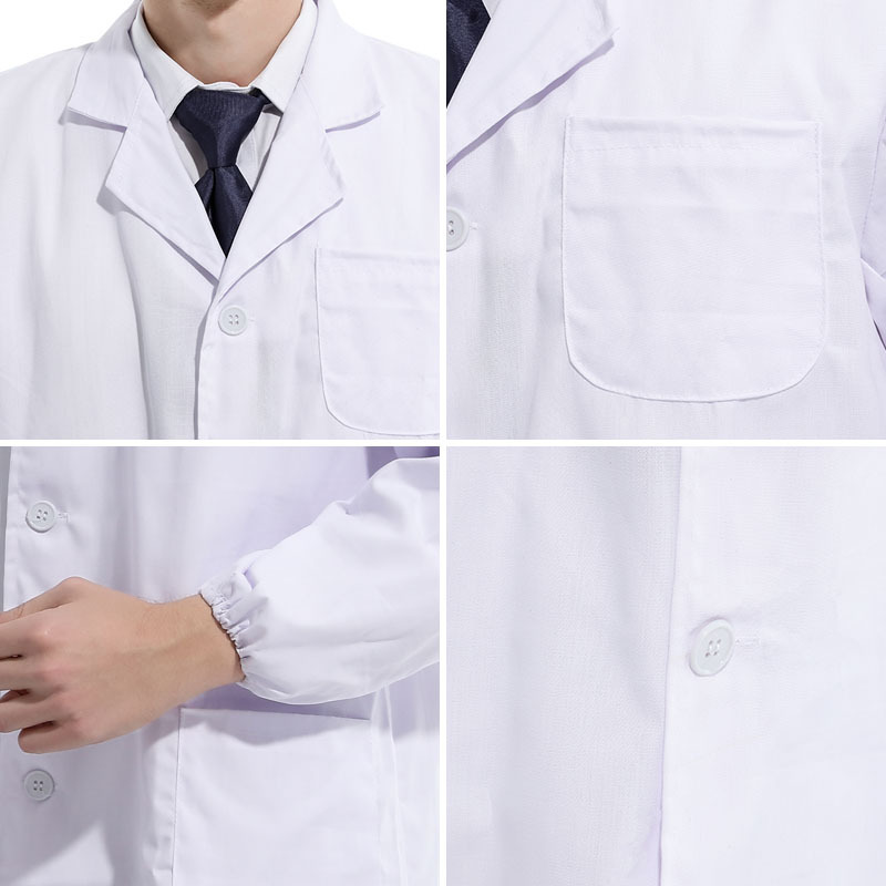Work clothes white coat fixed printed LOGO doctor clothes pharmacy nurse clothes self-cultivation beauty salon food factory lab clothes