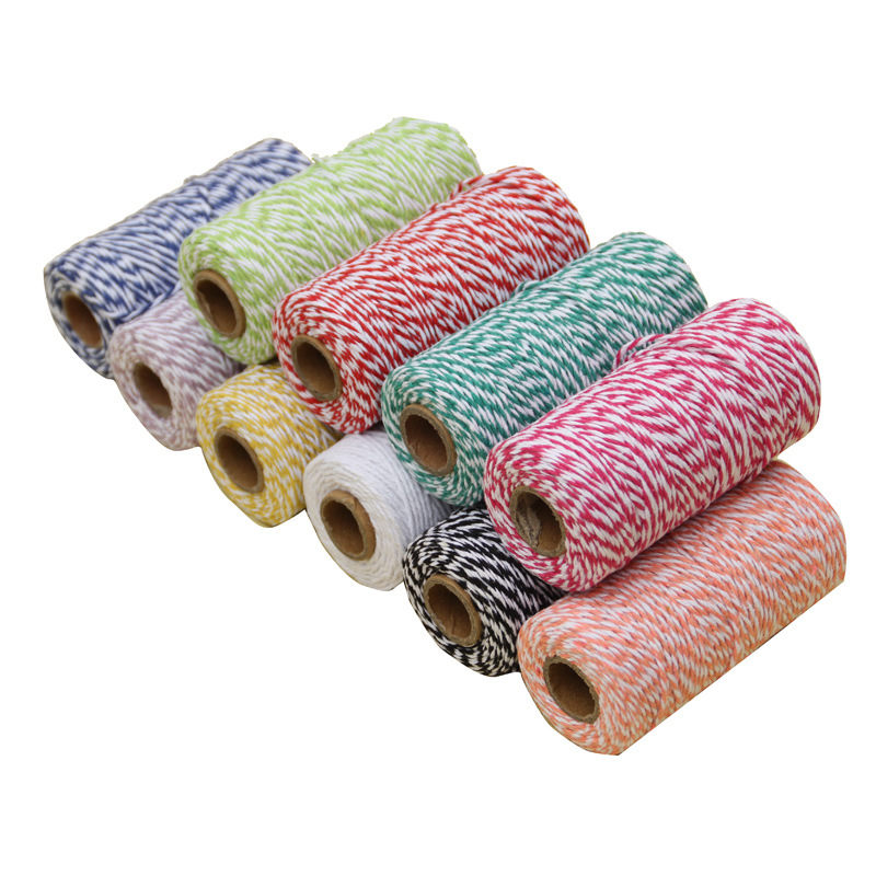 2mm two-color cotton rope, two-color plied thread decoration, zongzi-wrapped cotton thread, handmade DIY colorful cotton rope