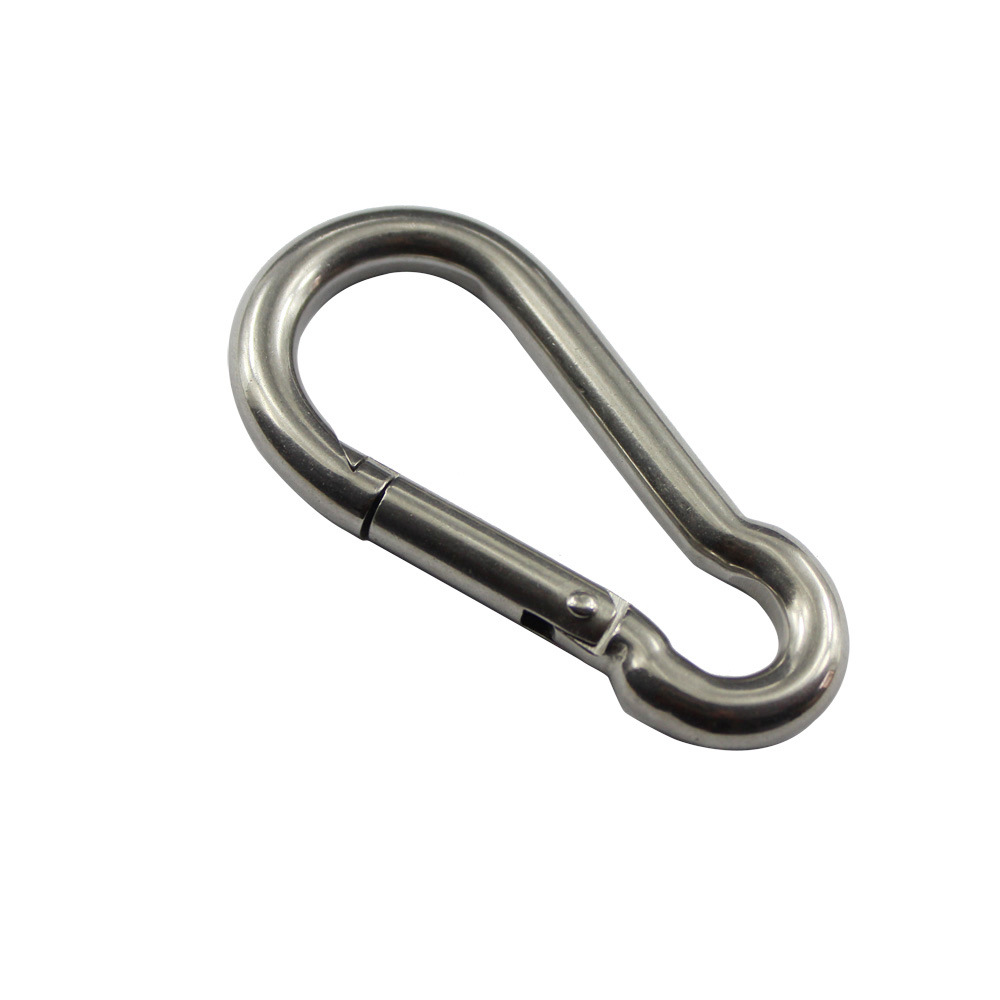 Stainless steel 304 316 spring hook carabiner spring buckle outdoor rock climbing buckle chain buckle rope buckle Marine