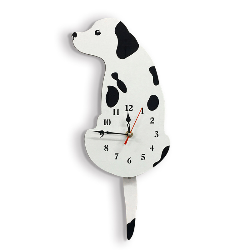 Cross-border personality new diy clock living room acrylic wagging tail dog home creative wall clock a generation of hair