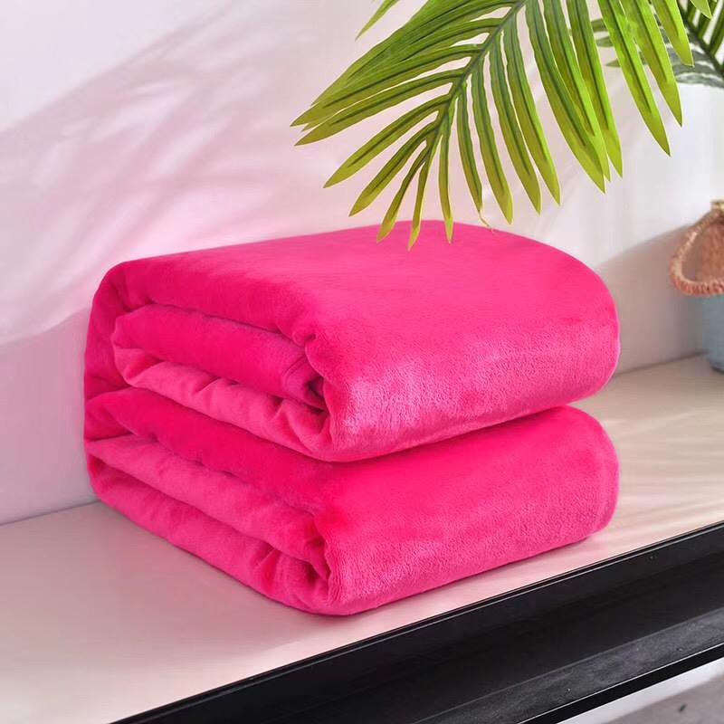 Factory generation solid color flannel padded coral fleece blanket Falei fleece blanket gift yoga blanket logo wholesale