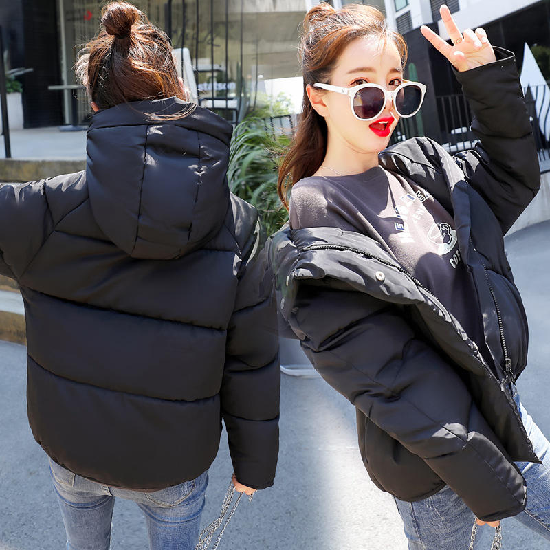 Neue baumwollgefütterte Jacke 2021 im koreanischen Stil, warmer Mantel für Studenten im Herbst und Winter, lockerer, dicker Hutkragen, kurzer baumwollgefütterter Damenmantel_voghion.com