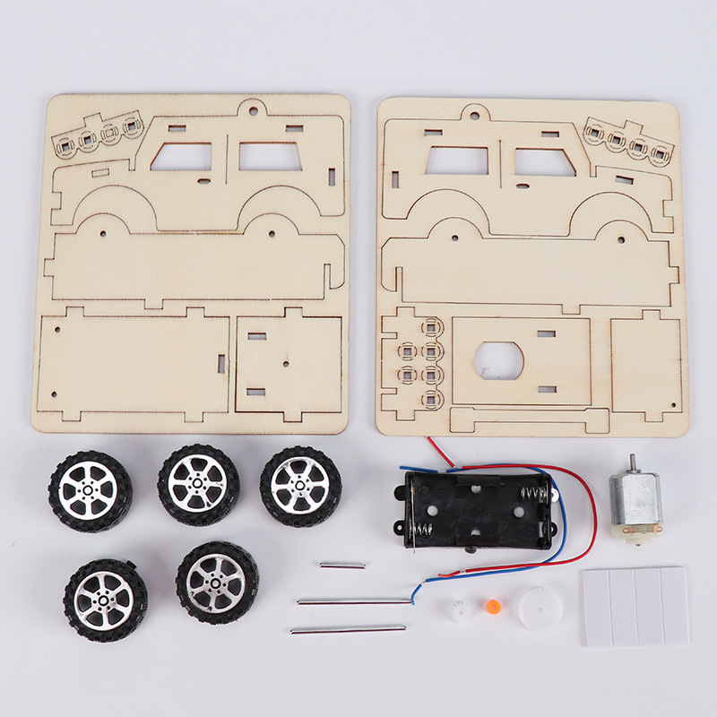 クリエイティブハイテク小さな発明 Diy 電気ジープ車子供の幹科学実験材料おもちゃ直接販売|undefined