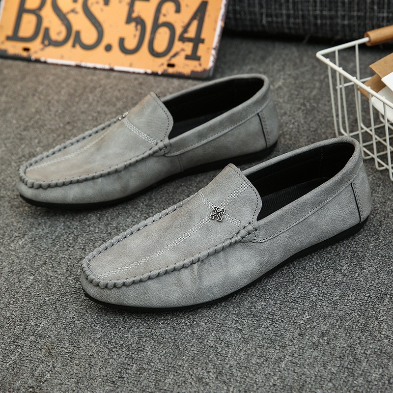 Men's bean shoes soft soft soles youth everything with lazy shoes loafers_voghion.com
