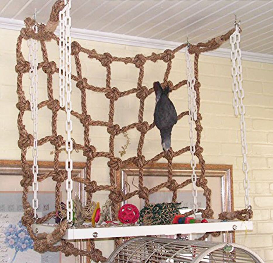 Parrot ladder climbing net Bird supplies Biting toys Parrot adventure exploration Large climbing net