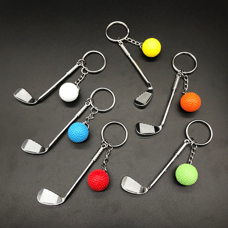 Alloy golf keychain pendant sports competition souvenir prize creative ball key ring