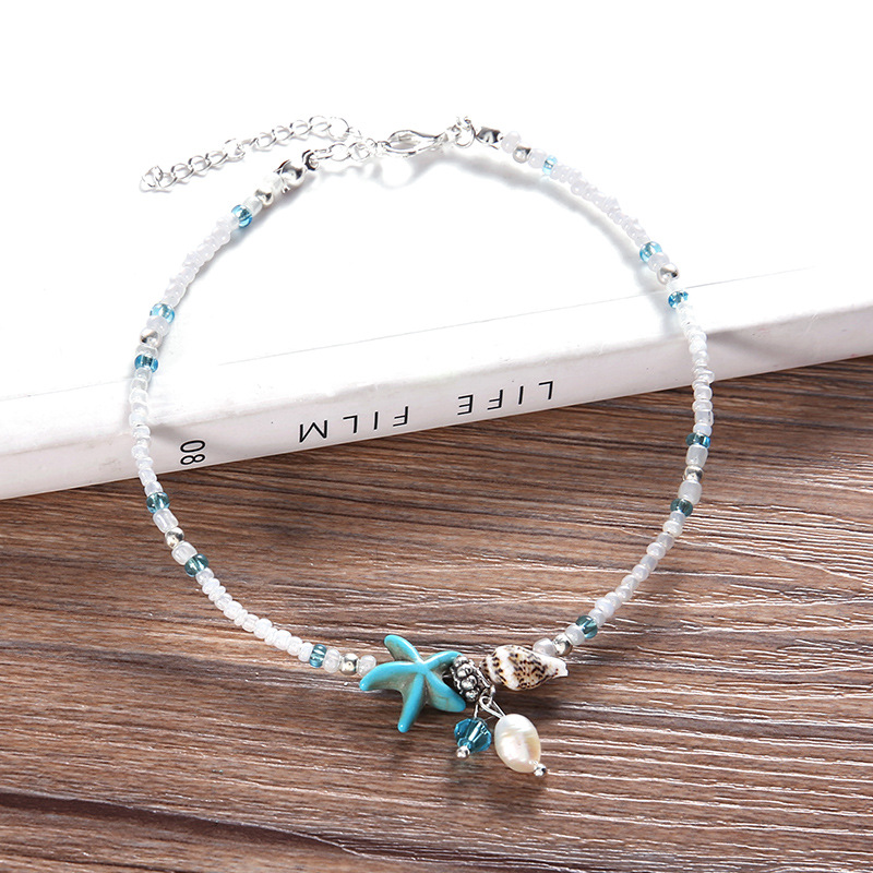 Cross-border jewelry conch sea star beads anklet women's European and American foot fashion trend jewelry new wholesale