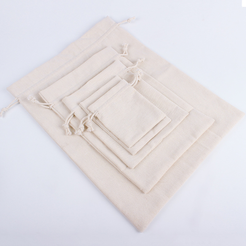 New lock canvas bag cotton bag cotton drawstring small bag drawstring gift cloth bag packaging bag in stock