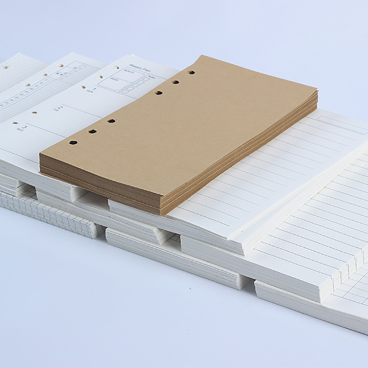 Manufacturer wholesale A6 notebooks 80 sheets 100g Bond paper 6-hole wire-o binders A5 memo pads replaceable inner cores