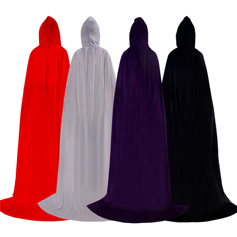 Halloween Cloak Death Long Cloak Wizard Witch Prince Princess Ball Golden Velvet Cloak