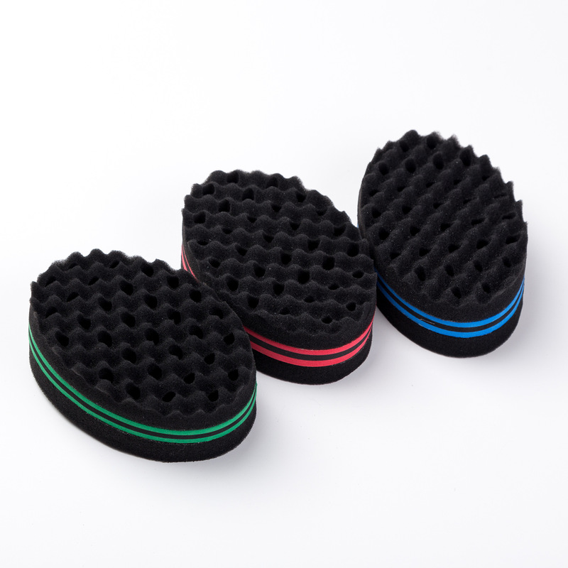 楕円双用穴付き巻き髪スポンジスタイル乱毛巻き毛スポンジブラシhair sponge|undefined