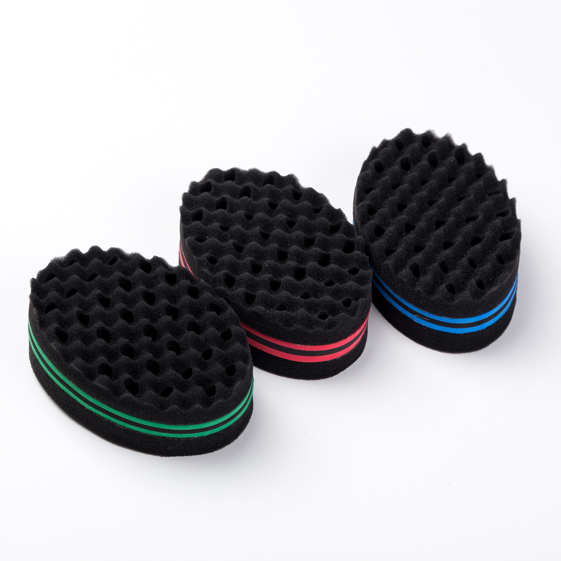 Oval Double Use Curly hair sponge Shaped hair hair sponge Brush