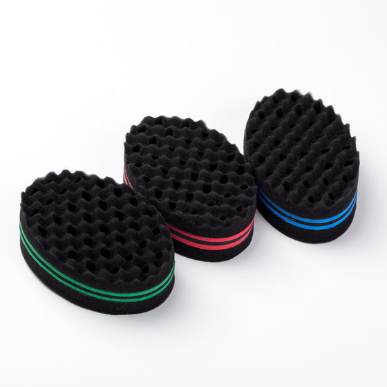 Oval Double Use Curly Hair Sponge Shaped Hair Hair Sponge Brush