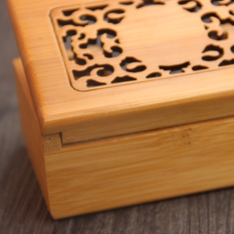 Bamboo business card case portable business card holder creative business card storage box factory direct LOGO engraved