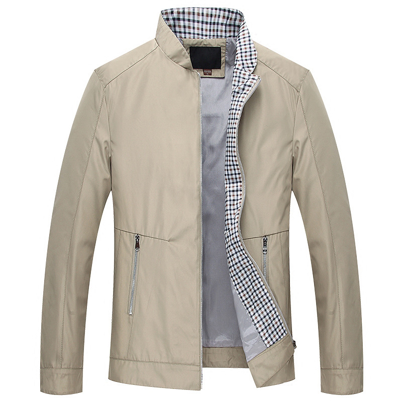 Men's Wholesale 2022 Spring and Autumn New Men's Casual Thin Jacket Middle-aged Jacket Middle-aged Dad Jacket