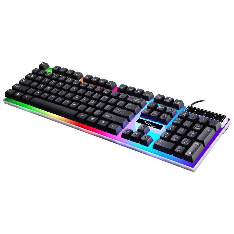 Chasing leopard G21 wired USB single keyboard rainbow backlit suspension mechanical feel home game business keyboard