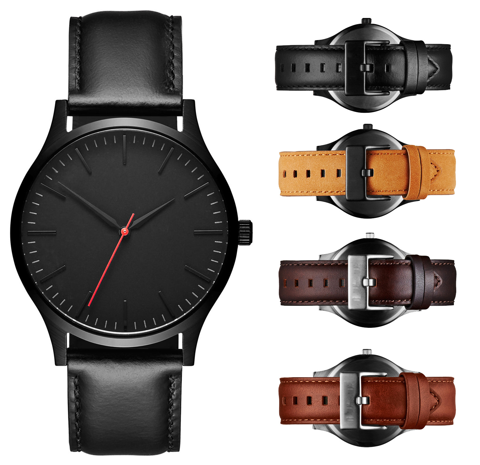 Hot selling simple belt MT quartz watch OEM customized AliExpress best selling genuine leather watch 424-2 - ShopShipShake