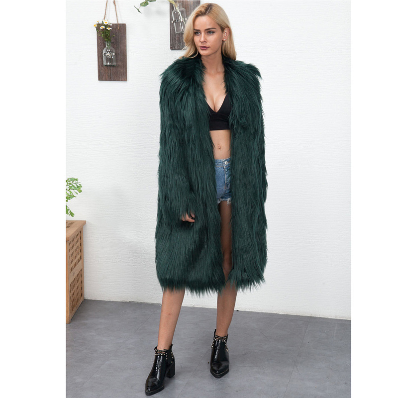 Autumn and Winter New Women's Fur Coat Imitation Fox Fur Long Coat European and American Large Size Fashion Coat Warm