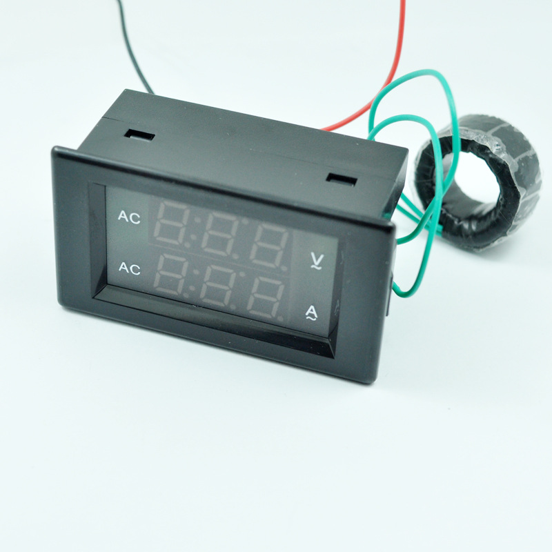 Two-phase three-phase line AC voltage ammeter AC60-500V 110V220V380V digital dual display