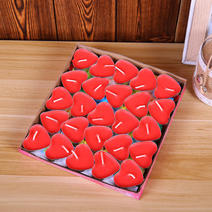 50 heart-shaped candles Valentine's Day proposal to express smokeless display small candles KTV tea wax love tea wax wholesale
