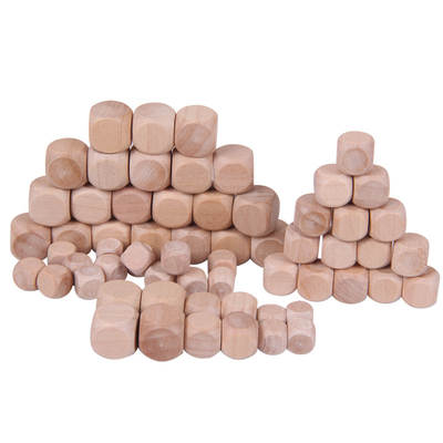 Factory direct blank 1-8cm color wooden six-sided sieve color dice fillet custom processing