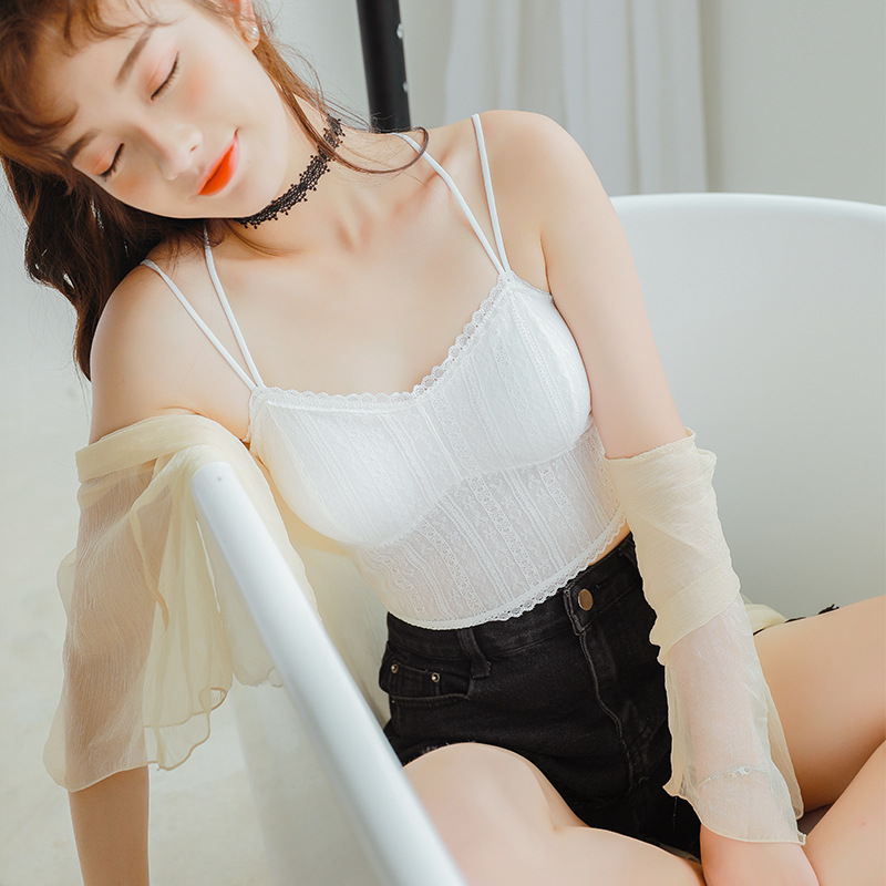 Top New Lace Underwear Chest Wrapping Lace with Coaster Small Sexy Basing Cross Anti-walking Beautiful Back Tube Top