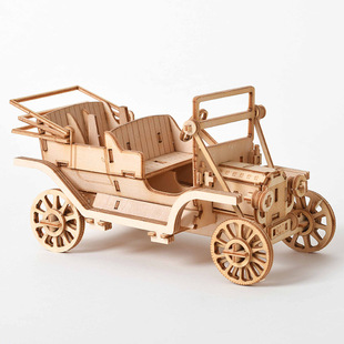 Yihenuo 3D puzzle assembling toys parent-child building blocks three-dimensional puzzle handmade three-dimensional model-classic car