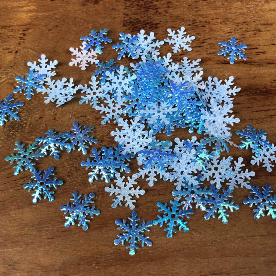 Christmas Holiday Snowflake Christmas tree decoration wedding party ice and snow throwing confetti diy handmade Christmas decoration_voghion.com