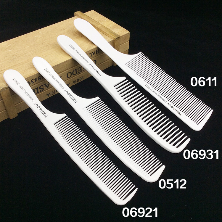 Factory wholesale carbon fiber Tony cap comb pointed tail comb steel needle double head comb hairdressing hair cutting plastic comb Barber comb