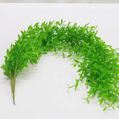 Simulation Plant Fake Flower Vine Vine Green Plant Wall Hanging Decoration Living Room Indoor Chlorophyllum Decoration Wall Hanging Jianglong Weeping Willow Leaves