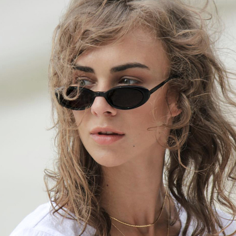 European and American fashion cow color small frame sunglasses 5192 fashion Oval stripe color sunglasses cross-border sunglasses
