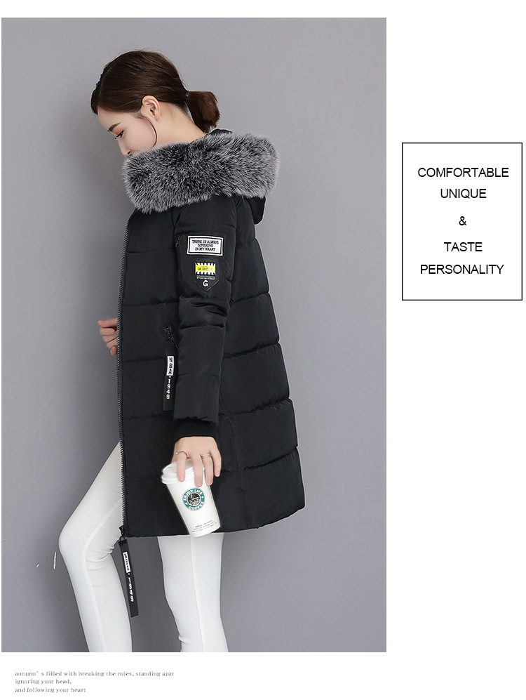 2023 Cotton-padded Jacket Women's Long Slim Fit Slimming Cotton-padded Jacket Coat Large Size Wool Collar Thickened Large Size Cotton-padded Jacket Ti_voghion.com
