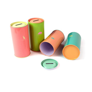 Cartoon pen holder piggy bank supply creative cartoon deposit Tin Tin round piggy bank manufacturers